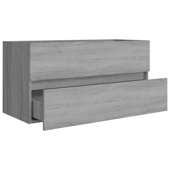 Armoire d'évier Sonoma gris 90x38,5x45 cm Bois d'ingénierie – Image 4