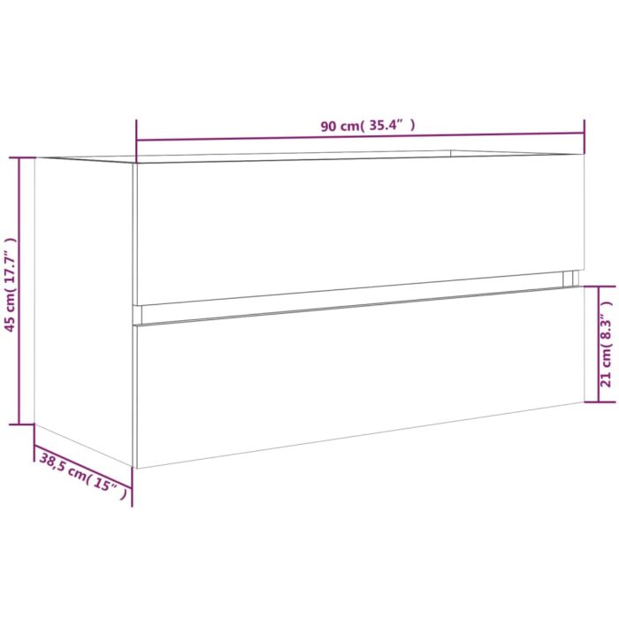 Armoire d'évier Sonoma gris 90x38,5x45 cm Bois d'ingénierie – Image 7