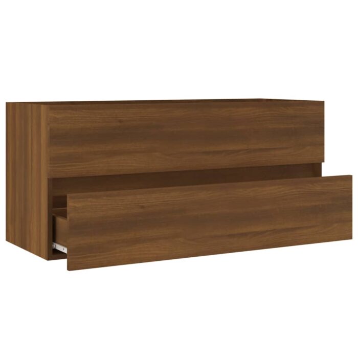 Armoire d'évier Chêne marron 100x38,5x45 cm Bois d'ingénierie – Image 2