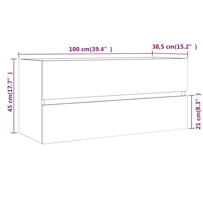 Armoire d'évier Chêne marron 100x38,5x45 cm Bois d'ingénierie – Image 6