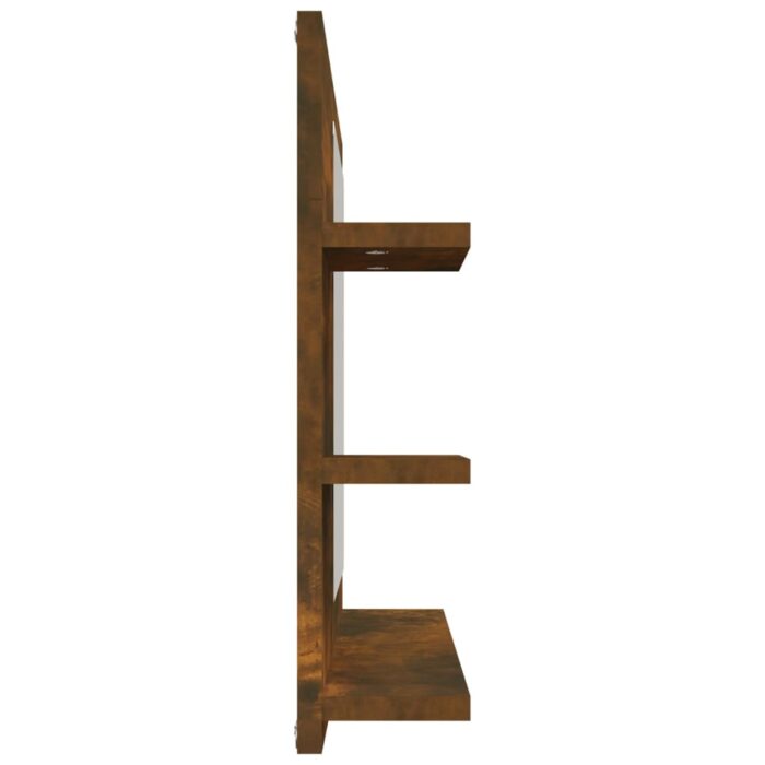 Miroir de bain Chêne fumé 60x10,5x45 cm Bois d'ingénierie – Image 2