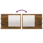 Miroir de bain Chêne fumé 60x10,5x45 cm Bois d'ingénierie – Image 3