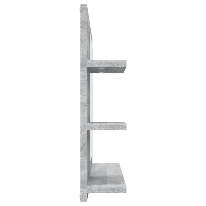 Miroir de bain Sonoma gris 60x10,5x45 cm Bois d'ingénierie – Image 2