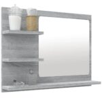 Miroir de bain Sonoma gris 60x10,5x45 cm Bois d'ingénierie – Image 4