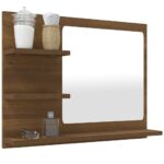 Miroir de bain Chêne marron 60x10,5x45 cm Bois d'ingénierie – Image 4