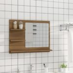 Miroir de bain Chêne marron 60x10,5x45 cm Bois d'ingénierie – Image 5