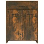 Armoire de bain Chêne fumé 60x33x80 cm Bois d'ingénierie – Image 3