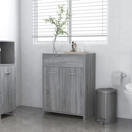 Armoire de bain Sonoma gris 60x33x80 cm Bois d'ingénierie