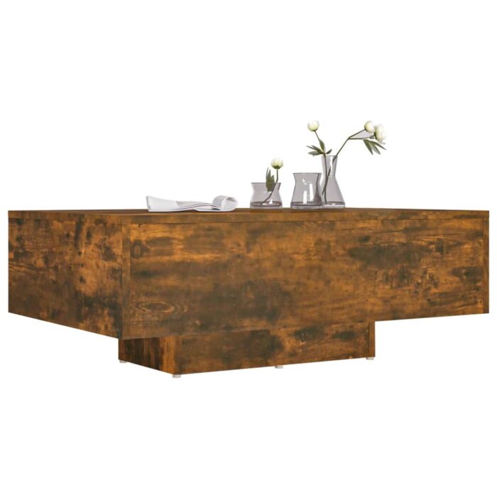 Table basse Chêne fumé 85x55x31 cm Bois d'ingénierie – Image 2