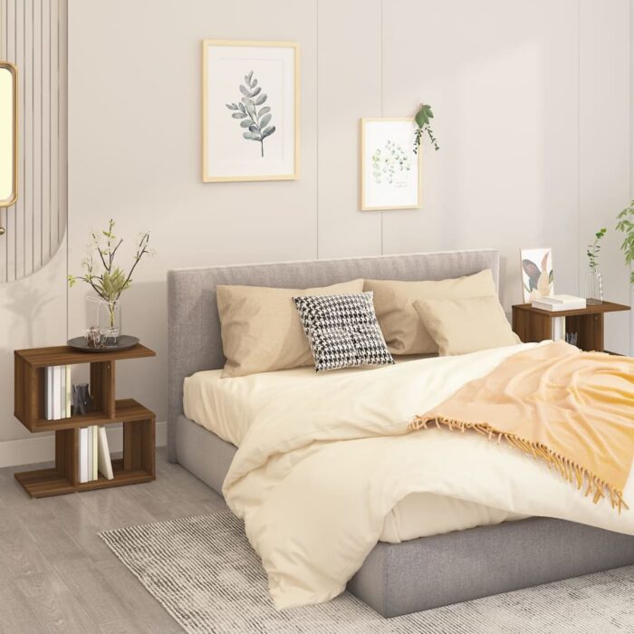 Tables de chevet 2 pcs Chêne marron 50x30x51,5 cm – Image 1