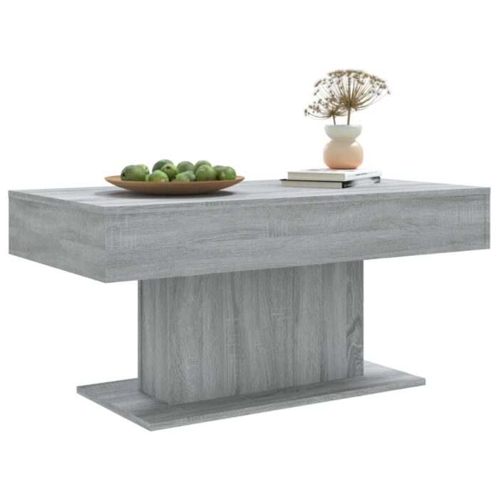 Table basse Sonoma gris 96x50x45 cm Bois d'ingénierie – Image 2