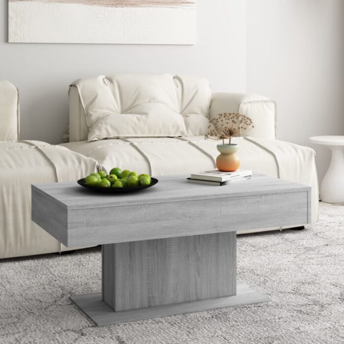 Table basse Sonoma gris 96x50x45 cm Bois d'ingénierie – Image 1