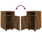 Armoire appoint à roues Chêne fumé 33x38x60cm Bois d'ingénierie – Image 3