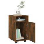 Armoire appoint à roues Chêne fumé 33x38x60cm Bois d'ingénierie – Image 5