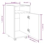 Armoire appoint à roues Chêne fumé 33x38x60cm Bois d'ingénierie – Image 6