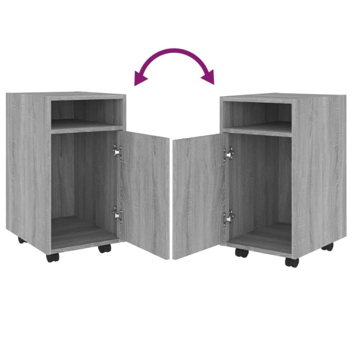 Armoire appoint à roues Sonoma gris 33x38x60 cm – Image 3