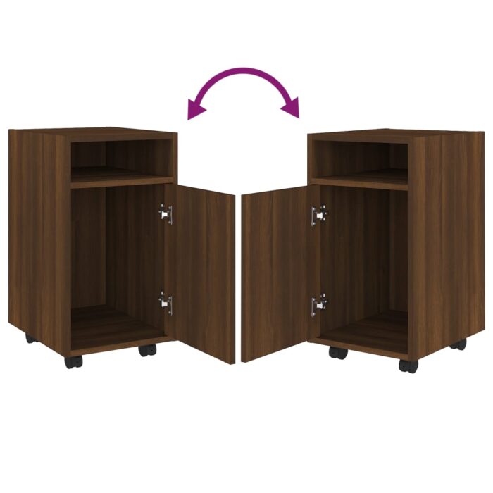 Armoire appoint à roues Chêne marron 33x38x60 cm – Image 3