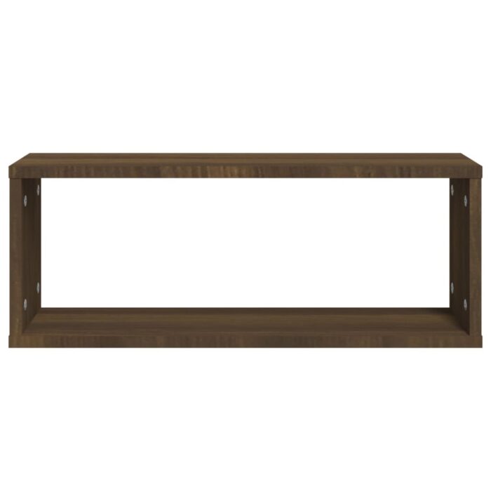 Étagères murales cube 2 pcs Chêne marron Bois d’ingénierie – Image 2