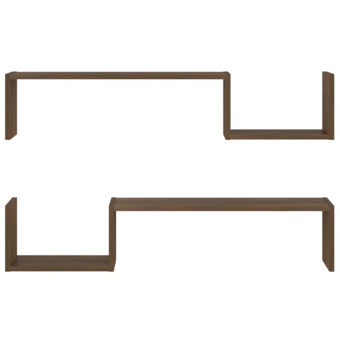 Étagères murales 2 pcs Chêne marron 100x15x20 cm – Image 3