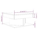 Table basse Chêne fumé 57x57x30 cm Bois d'ingénierie – Image 3