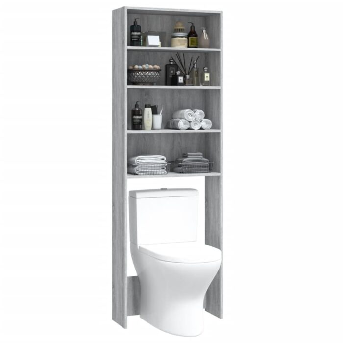 Meuble pour machine à laver Sonoma gris 64x24x190 cm – Image 2