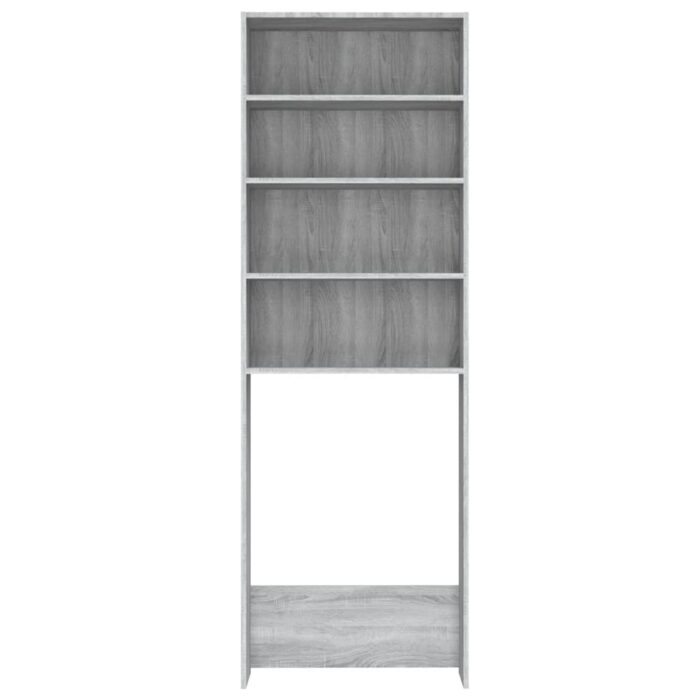 Meuble pour machine à laver Sonoma gris 64x24x190 cm – Image 4