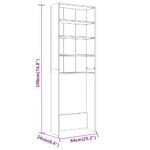 Meuble pour machine à laver Sonoma gris 64x24x190 cm – Image 6