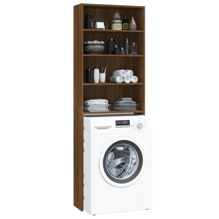 Meuble pour machine à laver Chêne marron 64x24x190 cm – Image 3