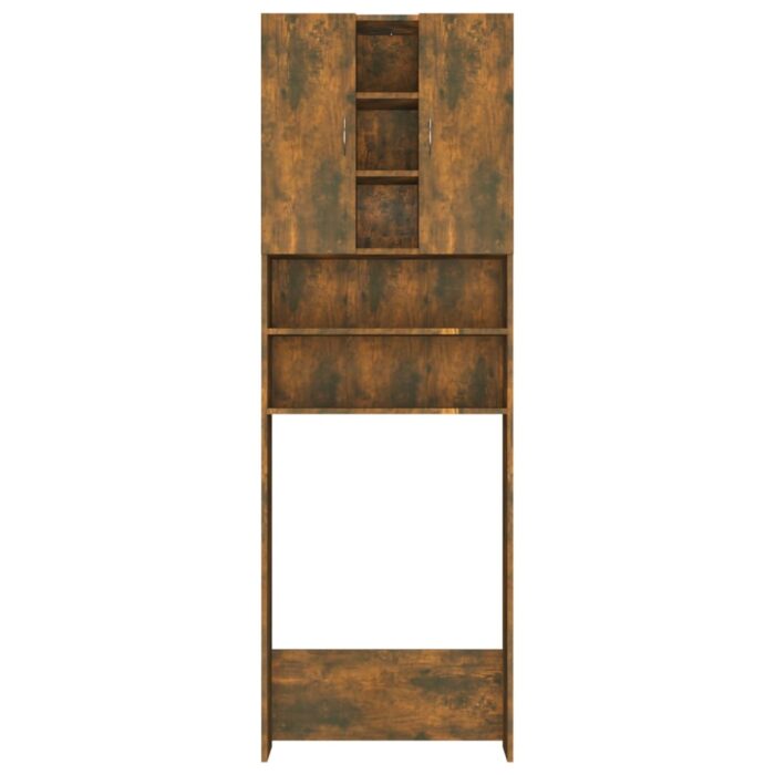 Meuble pour machine à laver Chêne fumé 64x25,5x190 cm – Image 4