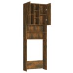 Meuble pour machine à laver Chêne fumé 64x25,5x190 cm – Image 5