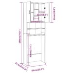 Meuble pour machine à laver Chêne fumé 64x25,5x190 cm – Image 7