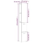 Armoire de bain sonoma gris 25x26,5x170 cm bois d'ingénierie – Image 6