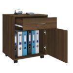 Armoire roulante Chêne marron 45x38x54 cm Bois d'ingénierie – Image 2