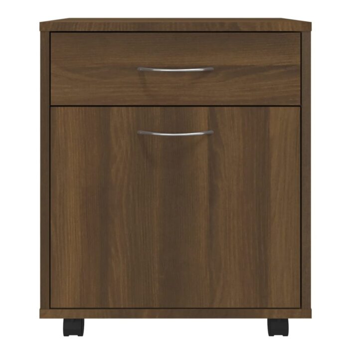 Armoire roulante Chêne marron 45x38x54 cm Bois d'ingénierie – Image 3
