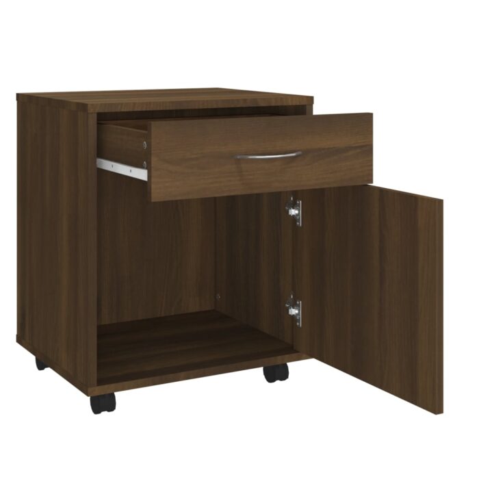 Armoire roulante Chêne marron 45x38x54 cm Bois d'ingénierie – Image 4