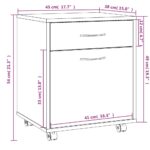 Armoire roulante Chêne marron 45x38x54 cm Bois d'ingénierie – Image 6