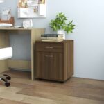 Armoire roulante Chêne marron 45x38x54 cm Bois d'ingénierie