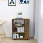 Armoire roulante Chêne fumé 60x35x75 cm Bois d'ingénierie – Image 2