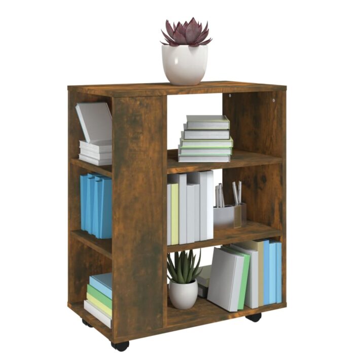 Armoire roulante Chêne fumé 60x35x75 cm Bois d'ingénierie – Image 3