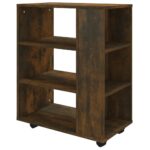 Armoire roulante Chêne fumé 60x35x75 cm Bois d'ingénierie – Image 5