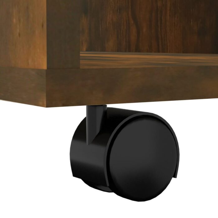 Armoire roulante Chêne fumé 60x53x72 cm Bois d'ingénierie – Image 6