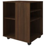 Armoire roulante Chêne marron 60x53x72 cm Bois d'ingénierie – Image 4