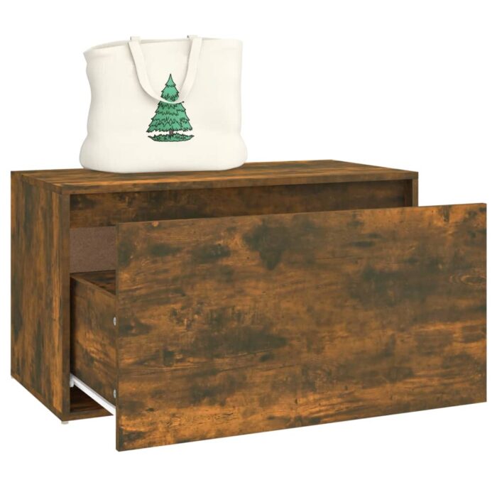 Banc d'entrée 80x40x45 cm Chêne fumé Bois d'ingénierie – Image 2