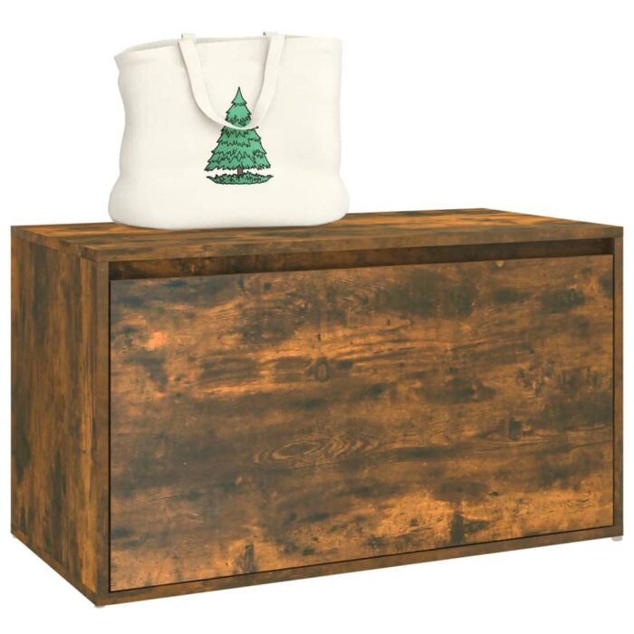 Banc d'entrée 80x40x45 cm Chêne fumé Bois d'ingénierie – Image 3