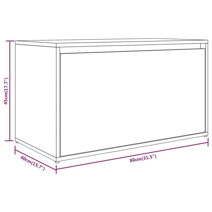 Banc d'entrée 80x40x45 cm Chêne fumé Bois d'ingénierie – Image 7