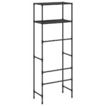Support de rangement 2 niveaux sur toilette Noir 53,5x28x143 cm – Image 3
