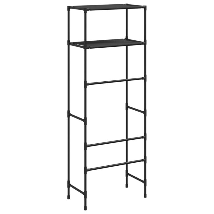Support de rangement 2 niveaux sur toilette Noir 53,5x28x143 cm – Image 3