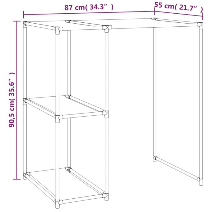 Support de rangement sur la machine à laver Crème 87x55x90,5 cm – Image 5