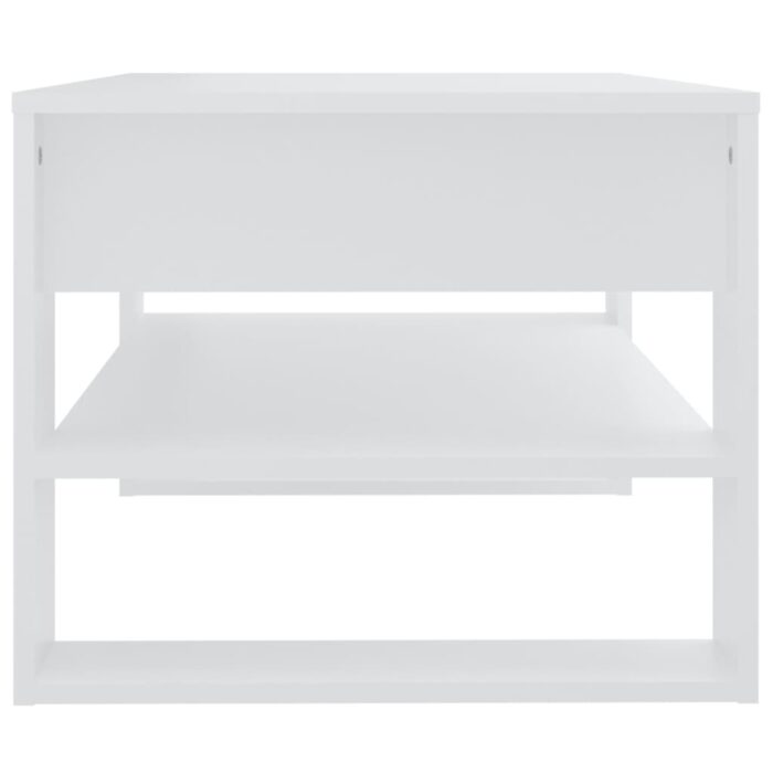 Table basse blanc 102x55x45 cm bois d'ingénierie – Image 2