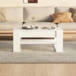 Table basse blanc 102x55x45 cm bois d'ingénierie – Image 3